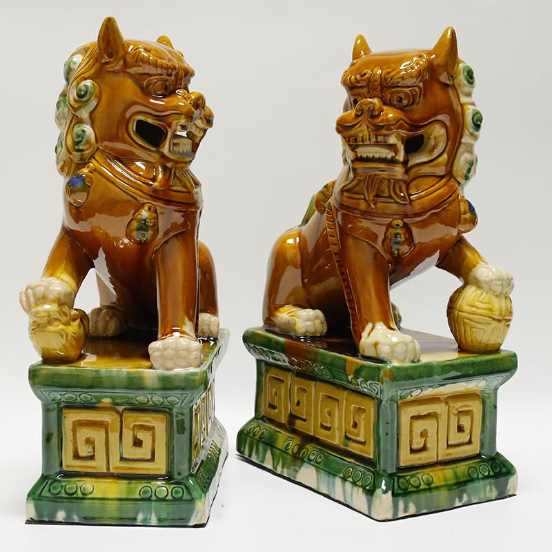 Lion gardien chinois en céramique pour structurer et harmoniser l'espace