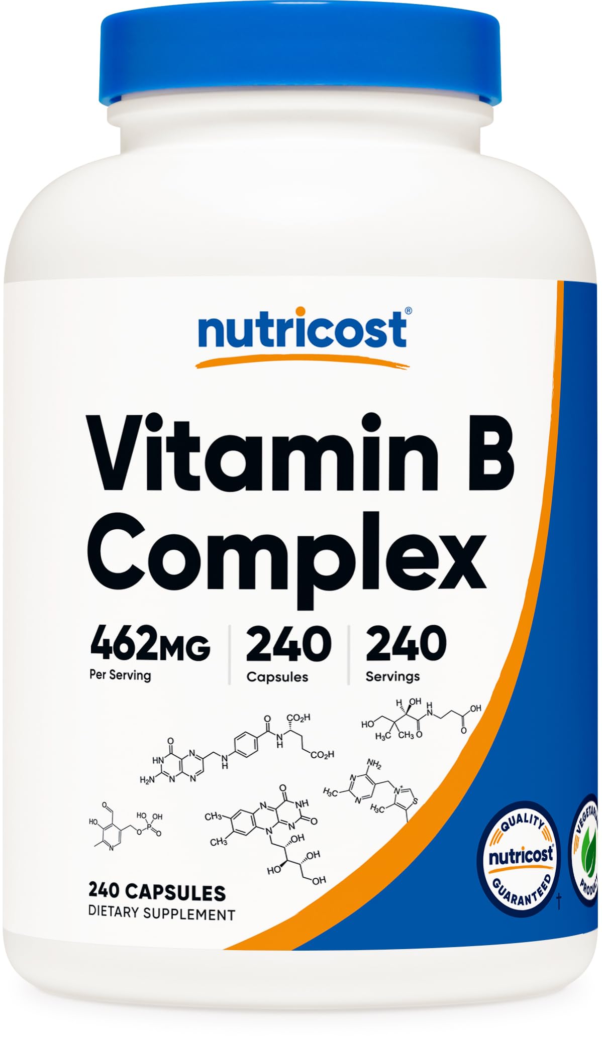 Nutricost Vitamin B Complex 462mg, 240 Capsules - with Vitamin C - Energy Complex