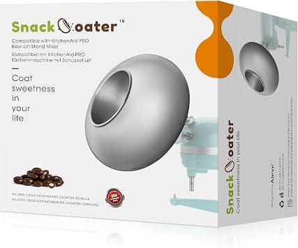 Aieve Snack Coater Compatible with KitchenAid Bowl-Lift Stand Mixer, Chocolate Coating Attachment for Freeze-Dried Strawberries,Almonds, Pistachios & Nuts, Home & Commercial Use, Gift for Father's Day