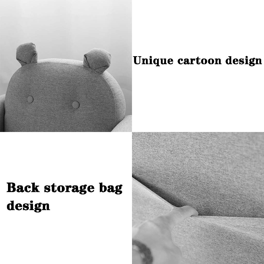 Couch Sofa Chair Cartoon Single/Double Cartoon Reading Sofa Chair Nursery Cute Animal Chair for Boys and Girls Cushion Removable Washable (Color: Gris Size: 60*4*52cm) (Yellow6)