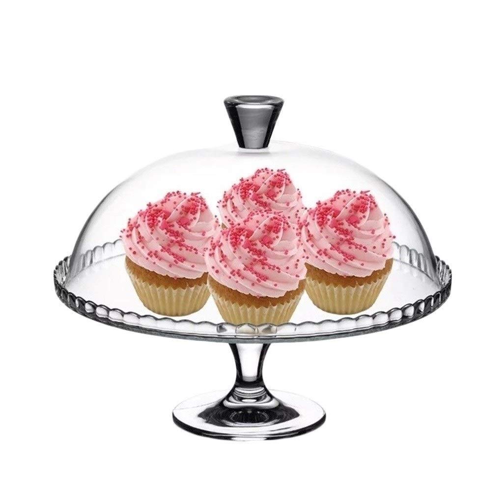 Tapa para el microondas, Molde para Pasteles Grande, Soporte de exhibición de postres de Vidrio Plato de degustación de Pasteles de Boda Servidor de cúpula de Postre de rosquilla 32CM