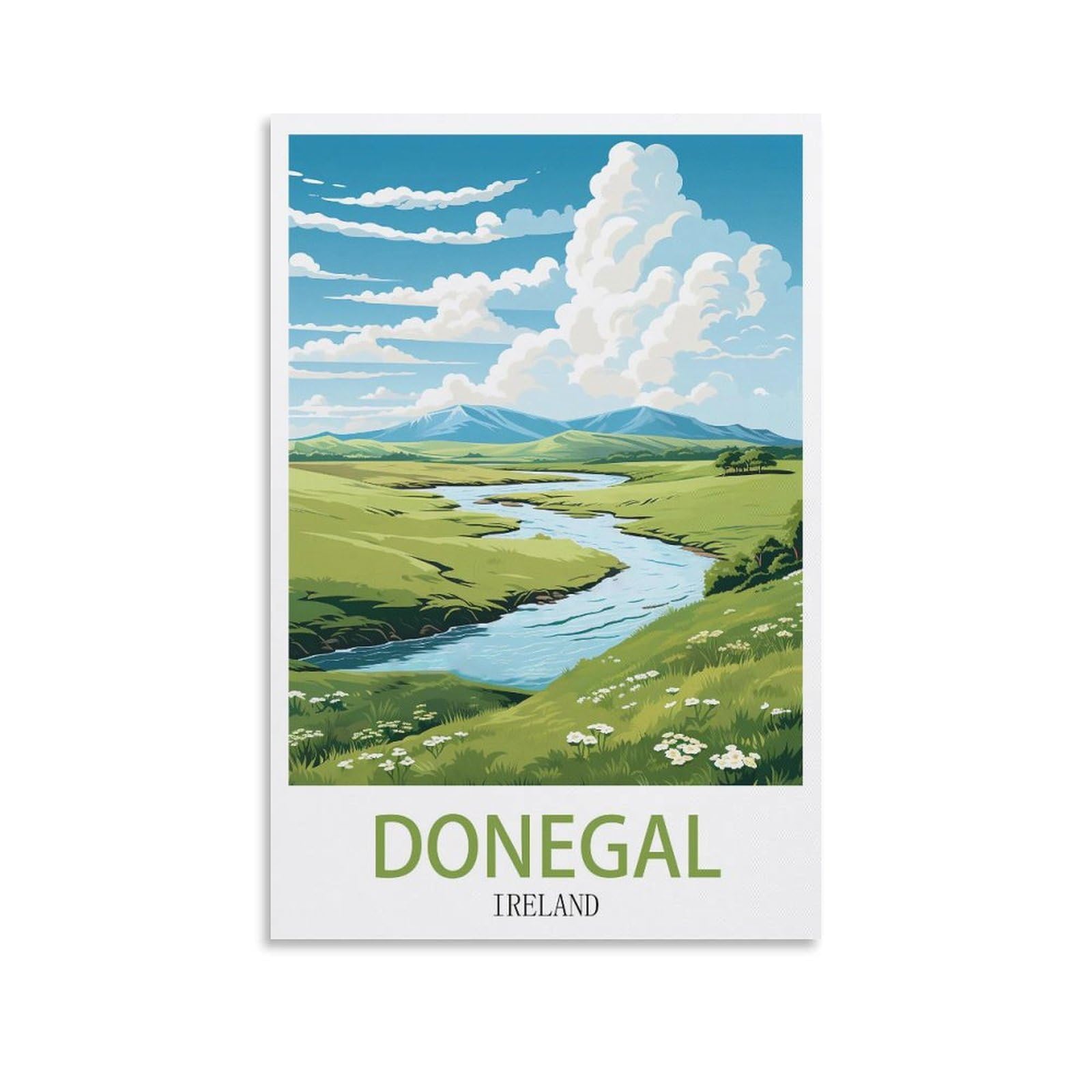 EZMLFA DIY 5D Diamond Painting Kits for Adults,Donegal Ireland Mountain Crystal Rhinestones Art Craft for Beginners DIY Home Wall Decor Gift 30x40cm