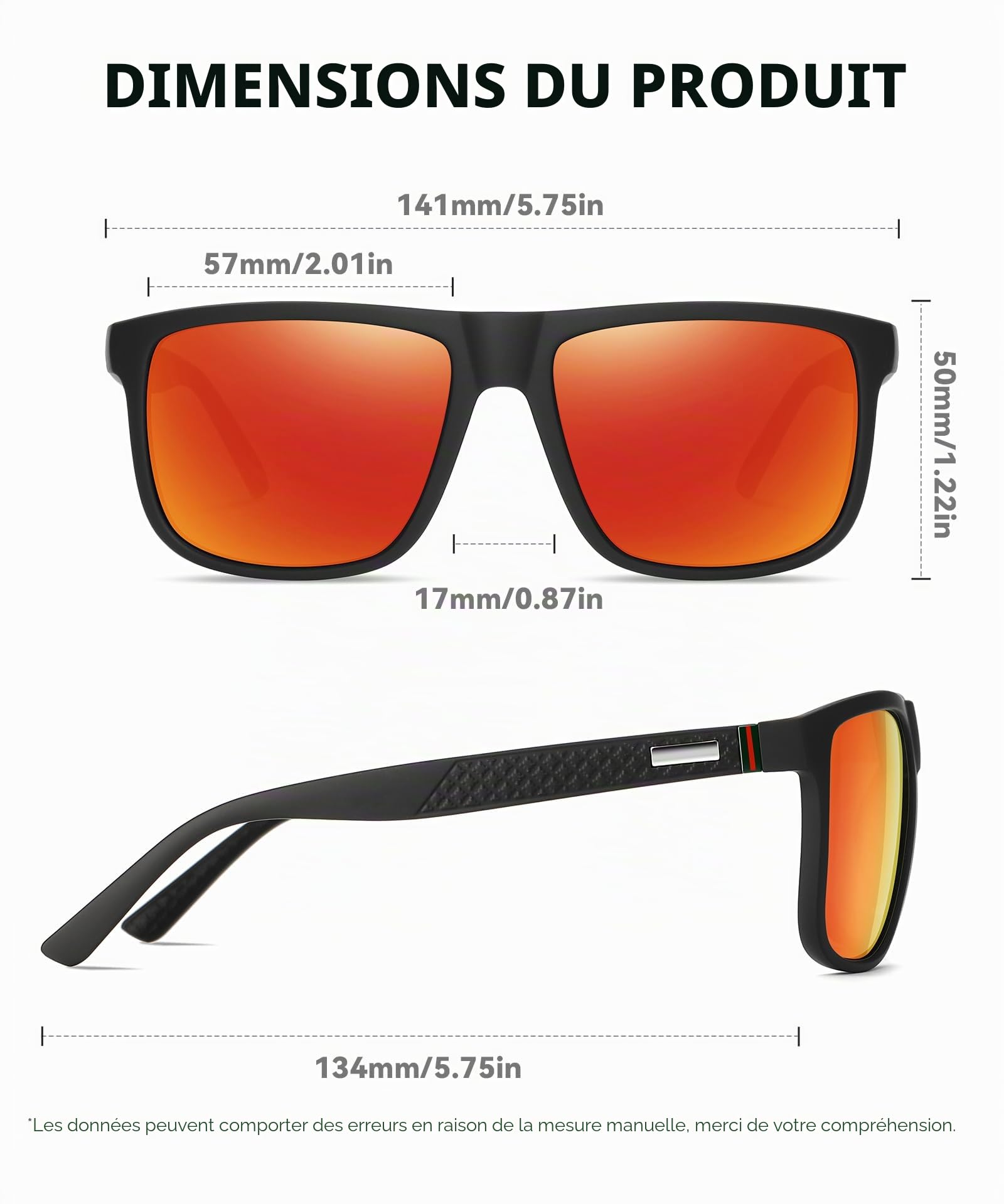 Lunettes de soleil polarisées pour hommes et femmes; cadres vintage / classiques / élégants; objectifs haute définition; golf / conduite / pêche / sports de plein air / lunettes de soleil tendance