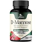 D-Mannose Supplement 1,350 mg with Cranberry & Hibiscus - Effective Fast-Acting, Flush the Impurities for Natural Bladder, Urinary Tract Health Support, for Women and Men, Non-GMO, Vegan, 180 Capsules