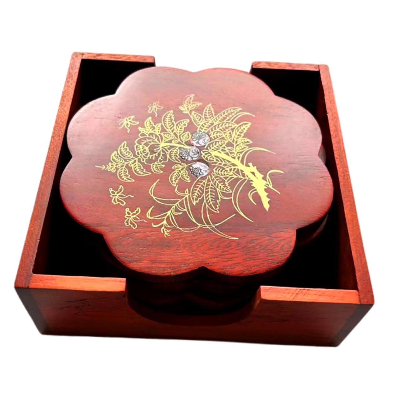 Ensemble de dessous de plat en bois rouge d'une stabilité remarquable par BESTYASH