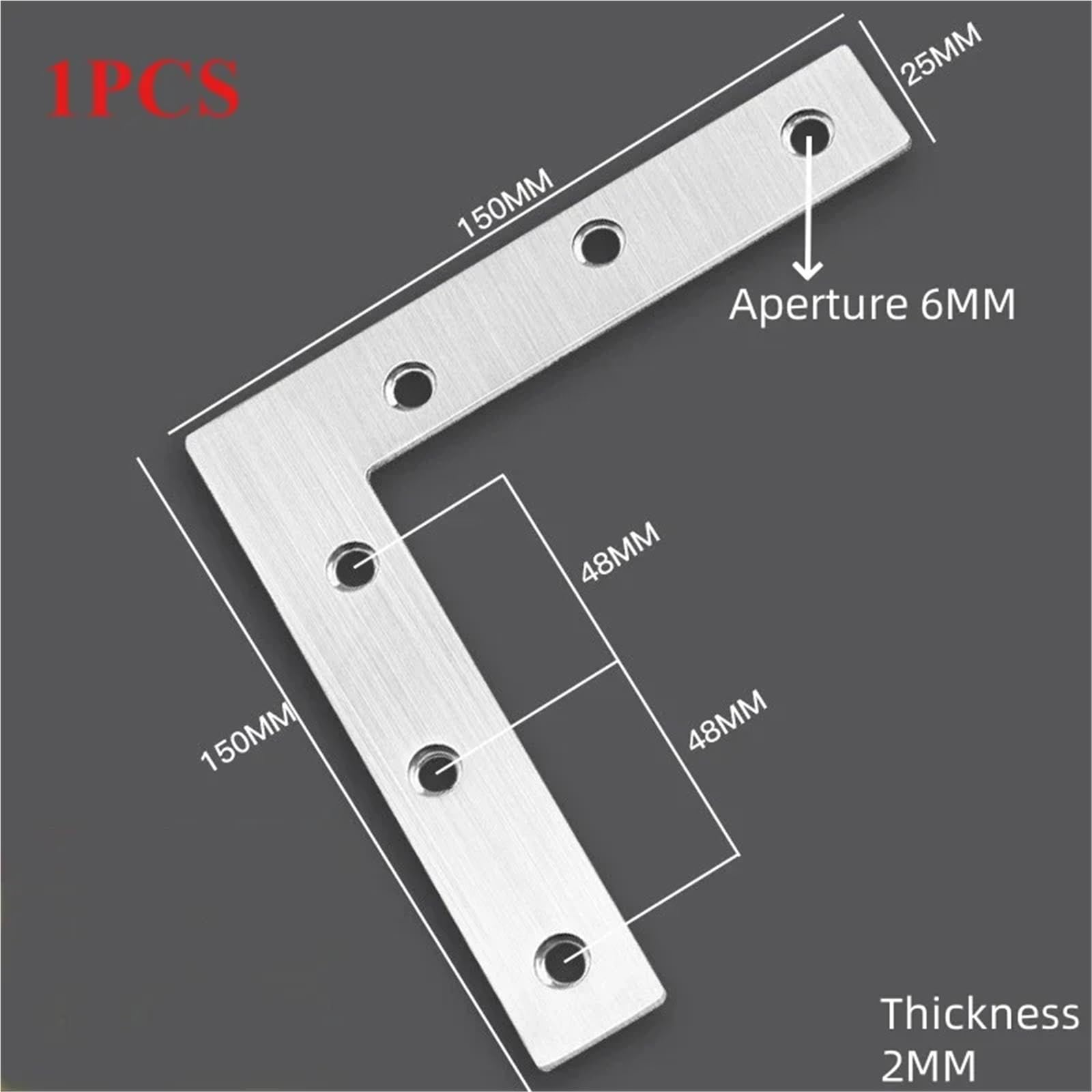 Escuadras Metalicas Conector de placa capa empalme tablero madera hierro angular código esquina muebles acero inoxidable engrosado(L150X150-1PCS)
