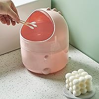 Vista 7 de Mini cubo de basura para escritorio, mini cubo de basura con tapa abatible, escritorio lindo contenedor de basura para oficina, estudiante