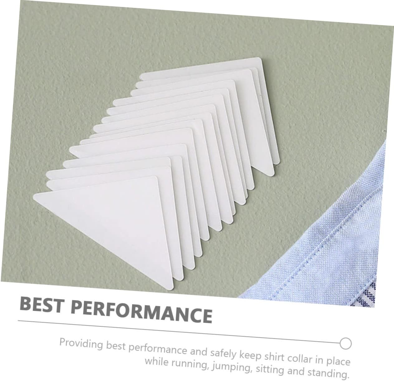 120 Pcs Collar Stays for Men's Dress Shirts Triangle Plastic Collar Inserts Peel Stick for Dress Shirts No Curl Edge Easy to Use