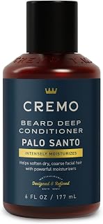 Cremo Palo Santo Beard Deep Conditioner for Men - Softens Dry Coarse Facial Hair, Intense Hydration, 6oz Moisturizer