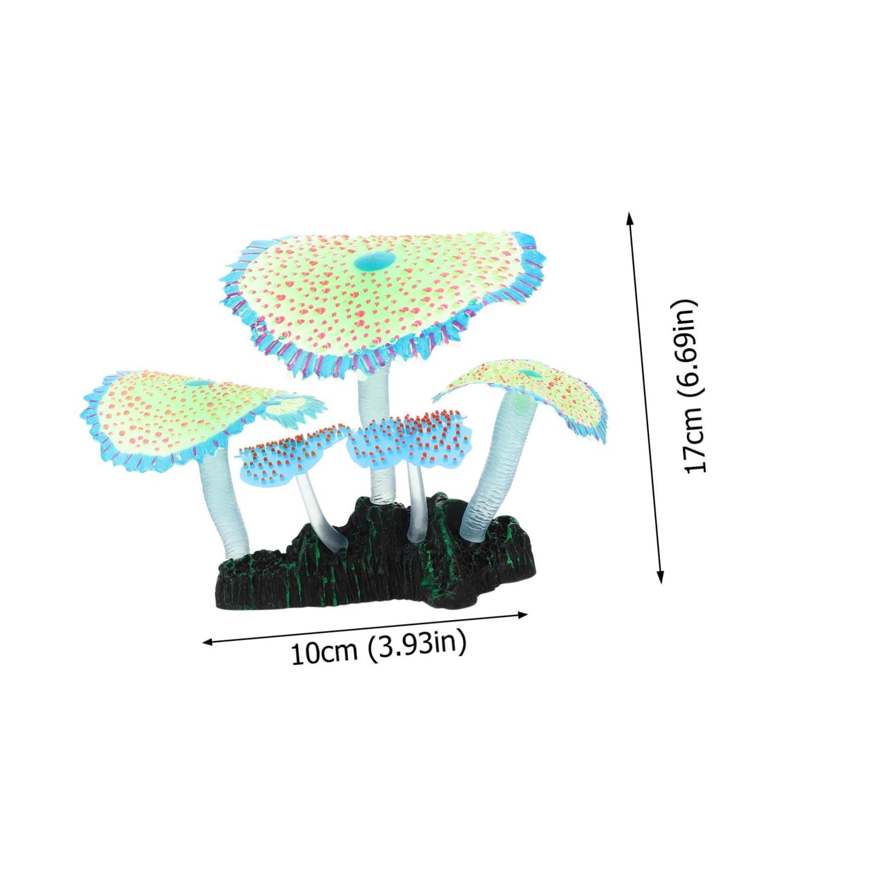 Kisangel Artificial Coral Fish Tank Decor Aquariums Fish Tank Accessories Bob Fake Coral for Fish Tank Freshwater Artificial Plants Aquatic Plant Adornment Pink Faux Coral Green