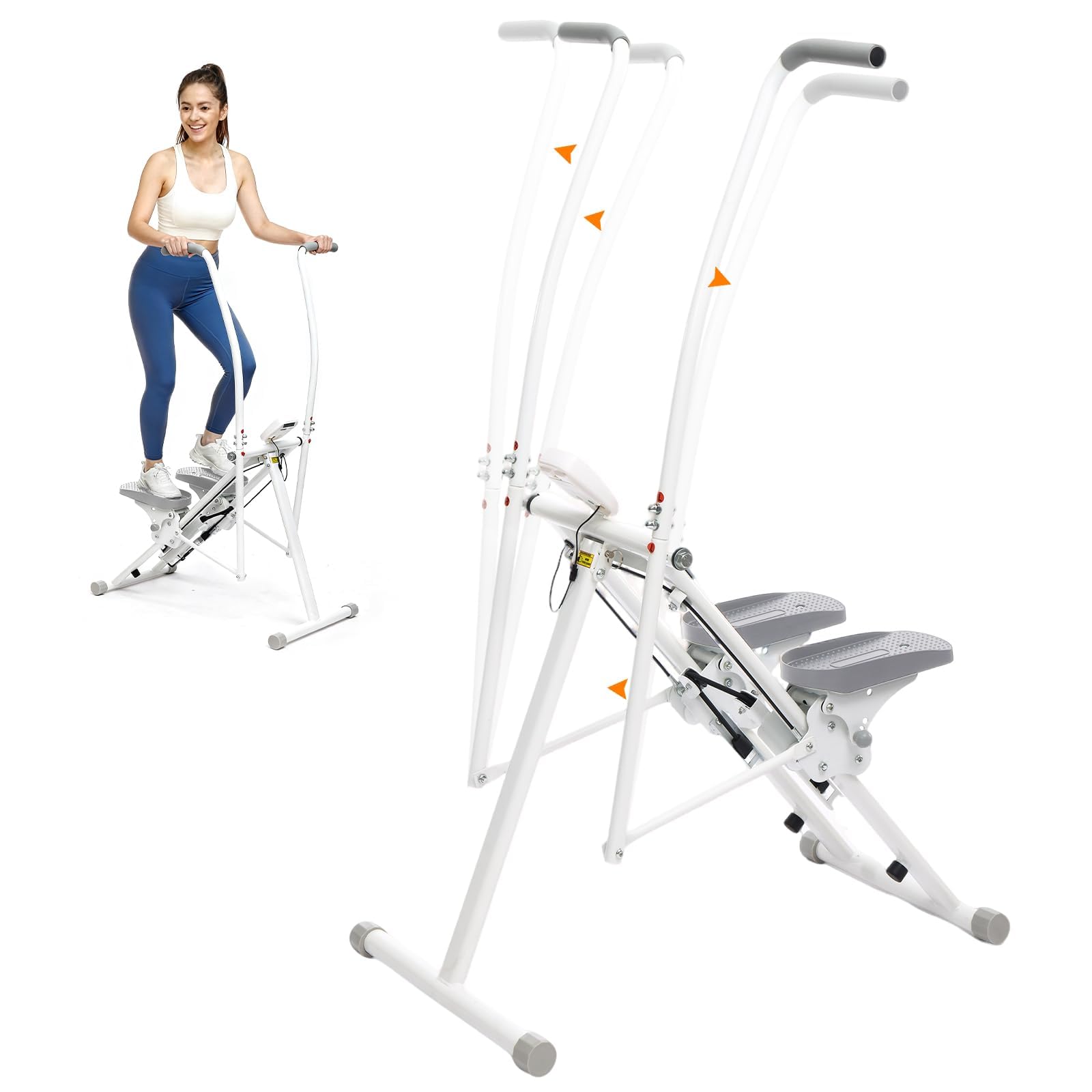 OKSTENCK Stair Stepper with Moving Arms, 3-Level incline mountain climber, compact cross trainer, premium home gym mountain climber stepper, easy assembly.