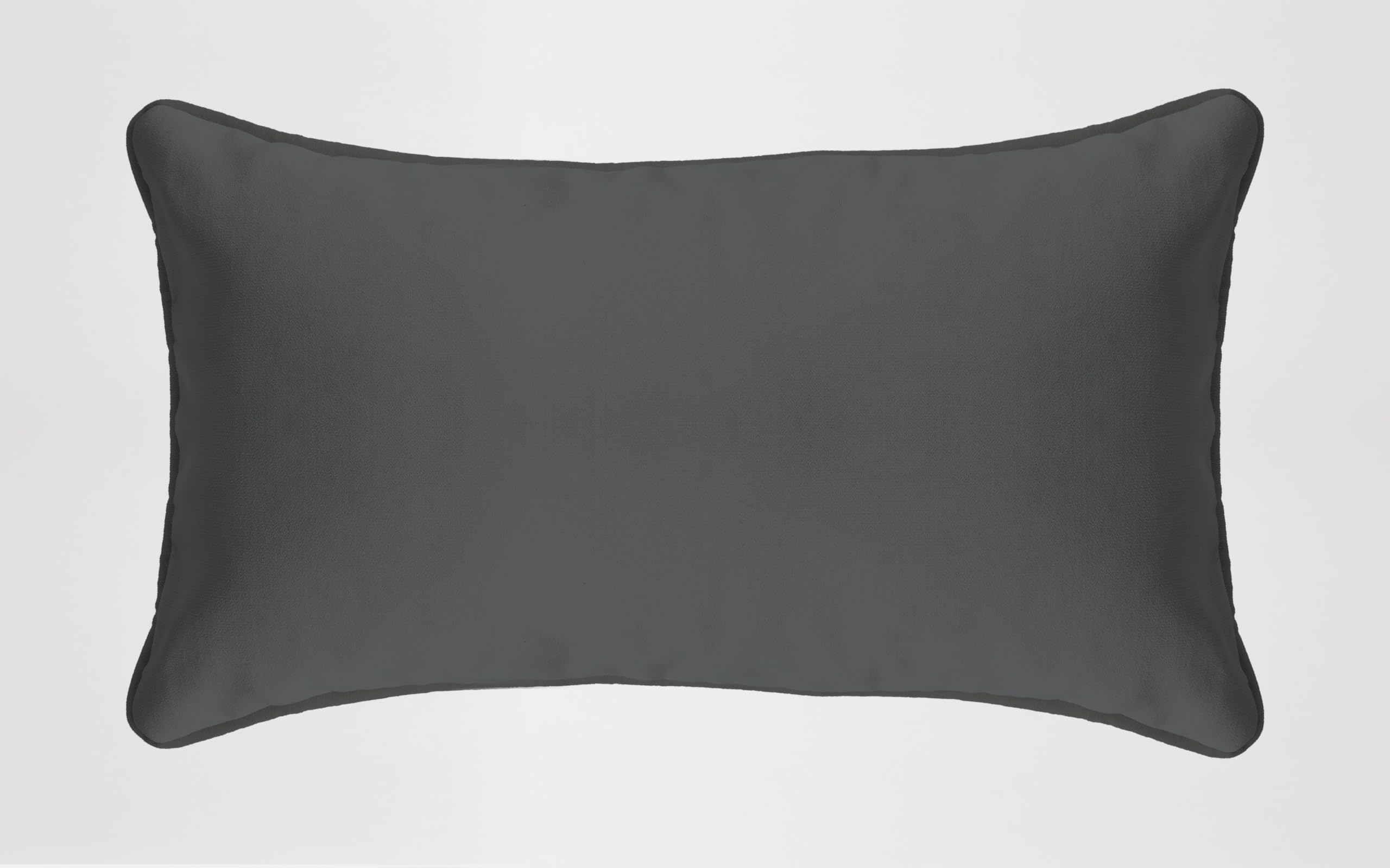 Rectangular/Oblong Hollowfiber Cushion Pads Inner Inserts with Cushion Covers Beautifully Made Pipped Edge Zipped Entry Available (12x18”,12x20”,14x18”,14x20”,16x24”) ((12x20'') Approx., Grey)