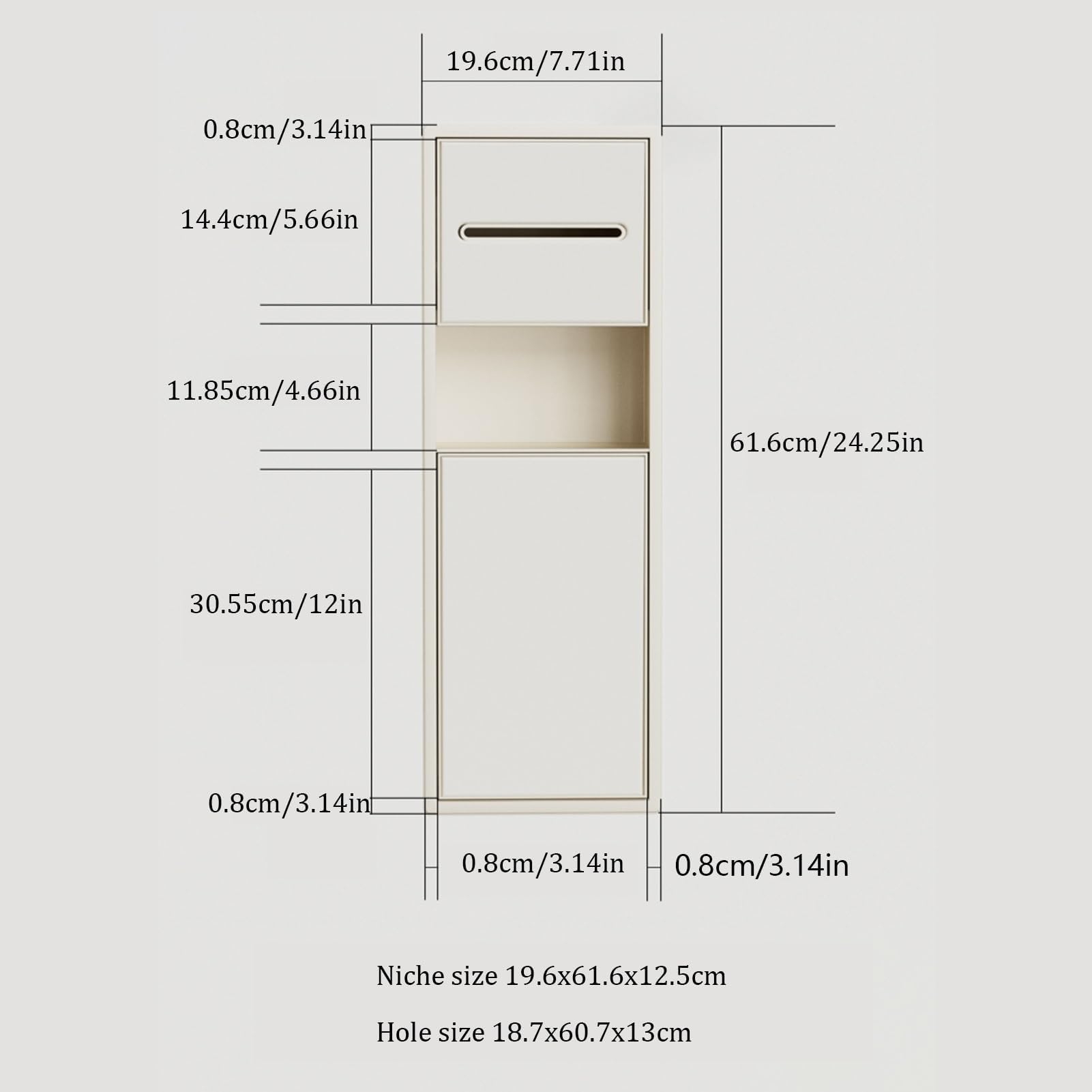 Organizador de baño montado en la pared con soporte para papel higiénico, cubo de basura y soporte para cepillo, almacenamiento impermeable para duchas y baños