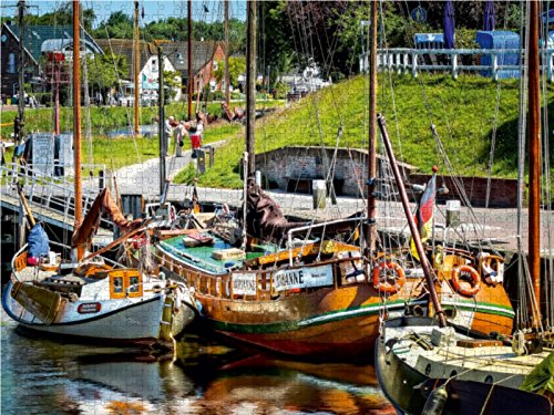 CALVENDO Puzzle 'Der Alte Hafen Carolinensiel' – 1000 Teile, 64x48 Cm, Premium Qualität