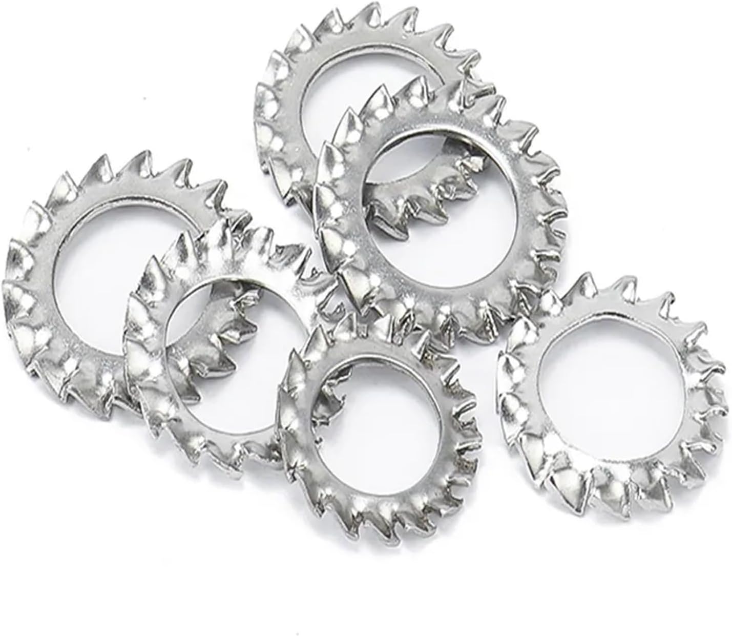 Serrated Tooth Gasket, 304 Stainless Steel External Toothed Serrated Lock Washer Gasket(M10)