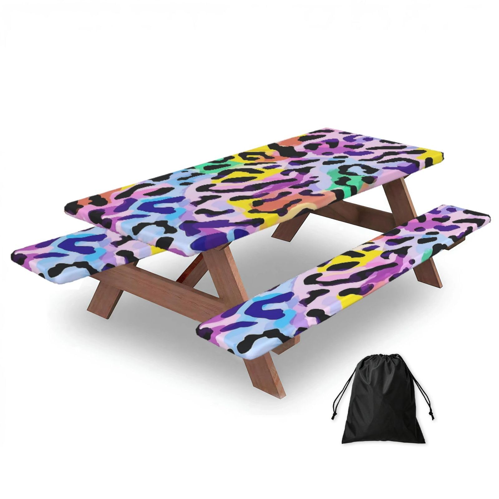 Housse de table de pique-nique avec housse de banc ajustée et imperméable