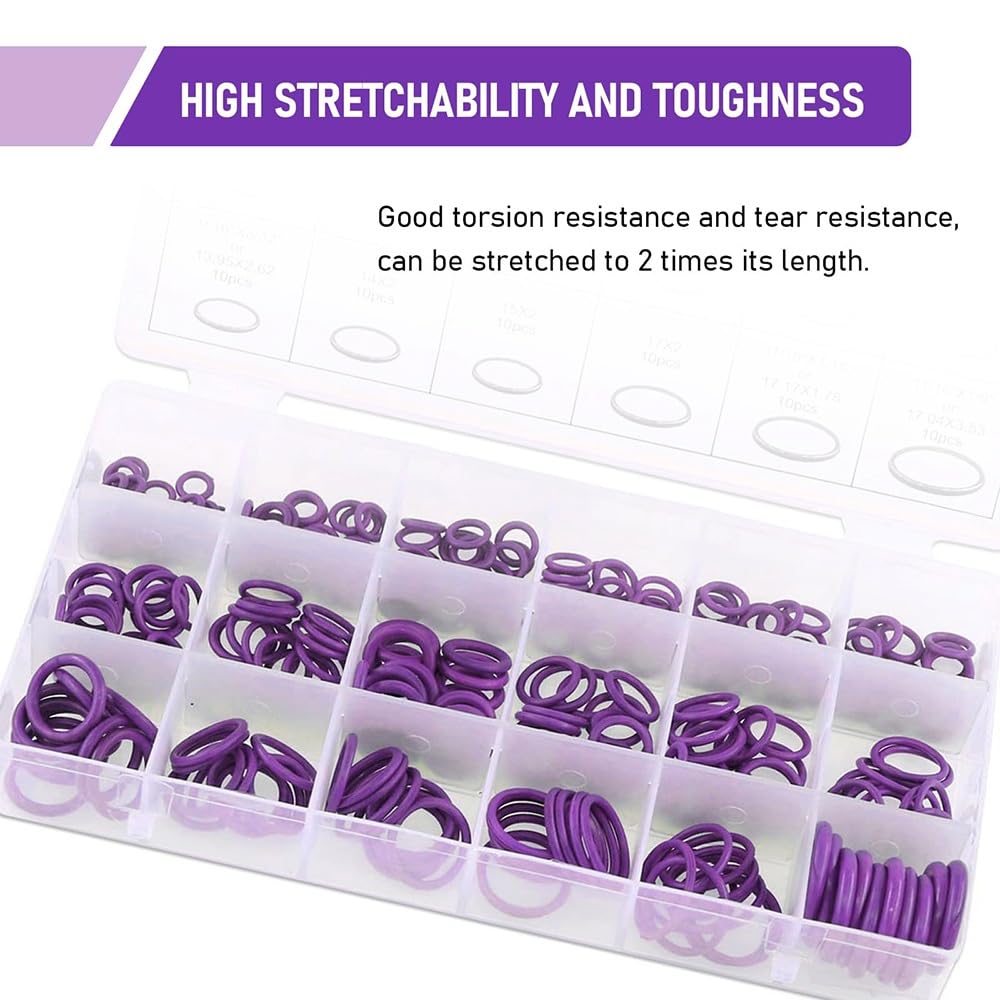 Assortiment De Joints Toriques NBR, 270 Pièces, Joint En Caoutchouc Violet, Taille 18, for Pompe À Valve, Cylindre, Étanchéité Mécanique