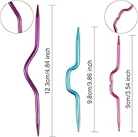 Vista 3 de WILLBOND 9 Pieces Cable Stitch Holders, Mixed Color Aluminum Cable Needles Stitch Holders, Safety Pin Brooch Weaving Sweater Knitting Tool, Bent