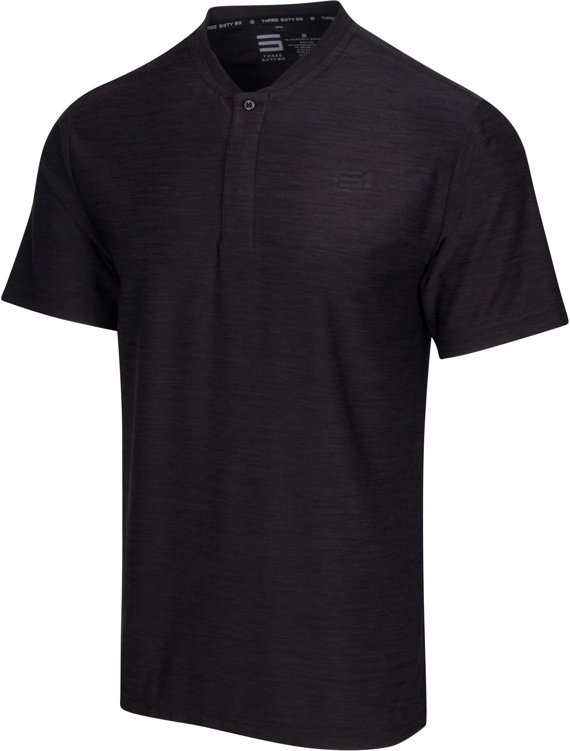 Three Sixty Six Collarless Golf Shirts for Men - Quick Dry Short Sleeve T-Shirt with 4-Way Stretch Fabric & UPF 30