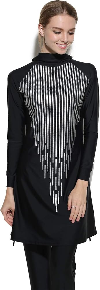 Keephen Traje De Baño Musulmán Para Mujer Oriente Medio Modesto Islámico árabe Burkini Traje De Baño Ropa De Playa Conjunto De 2 Piezas