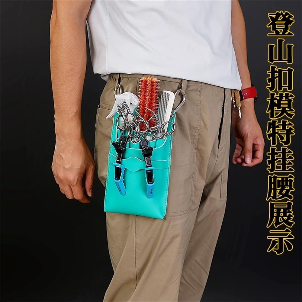 ヌメ革ブラック、ハラコカウの蓋付きコンパクトシザーケース ヌメ革