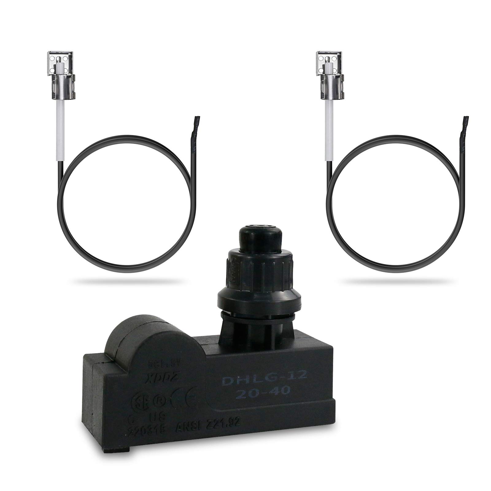 Utheer Grill Igniter Replacement, Ignitor with Wire for Charbroil Kenmore DynaGlo Gas Grill Models Universal Spark Generator 2 Outlets for Charbroil