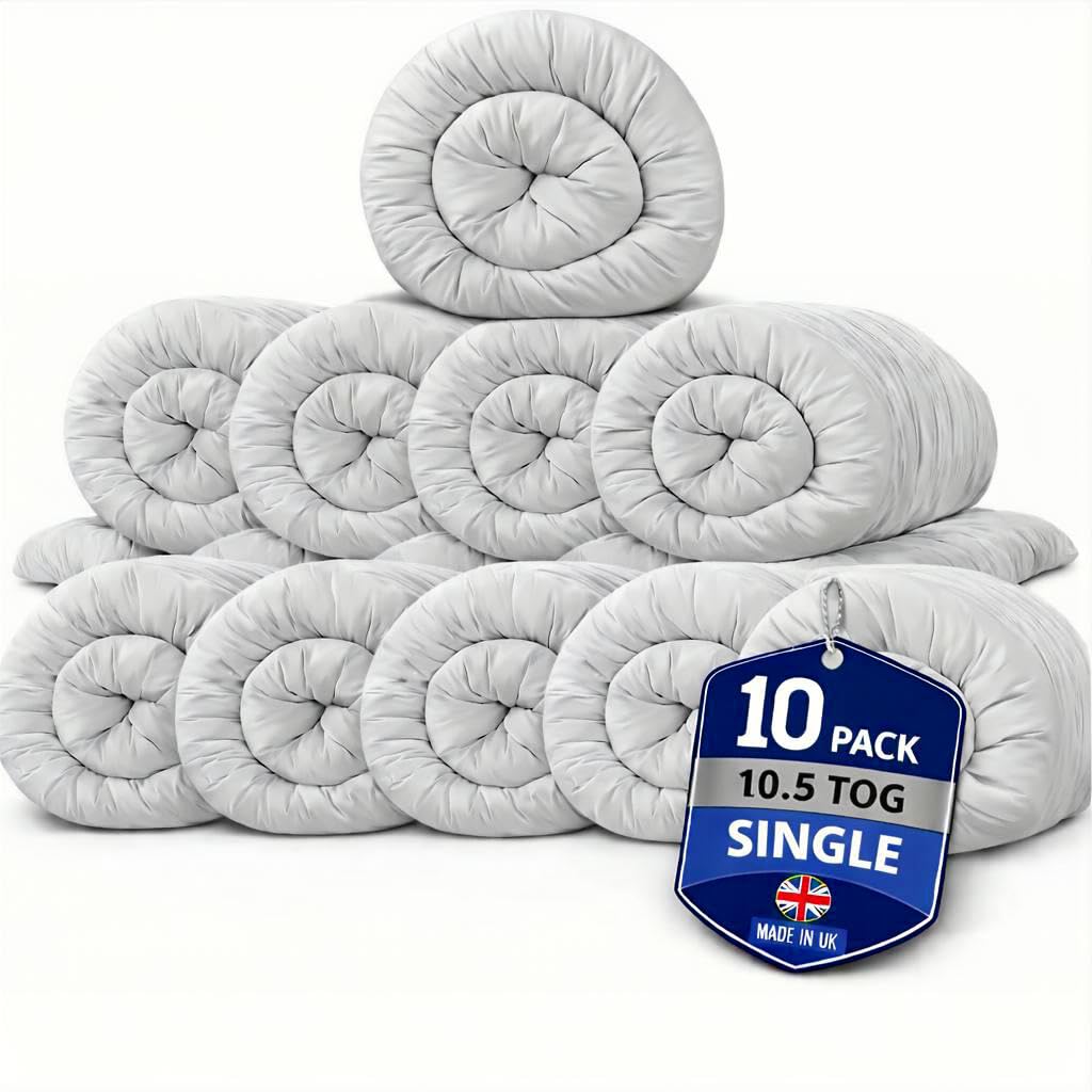 Hafaa Double Duvet 10.5 Tog (2 Pack) Anti Allergy Duvets All Year Roud Hollowfibre Filling Thick and Warm Duvet Double - UK Made Quilts — view 10