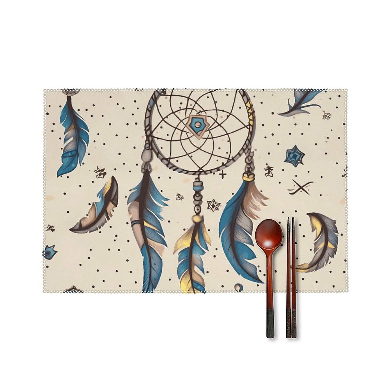 Set de table imperméable et isolant thermique motif lune pour plat chaud de cuisine