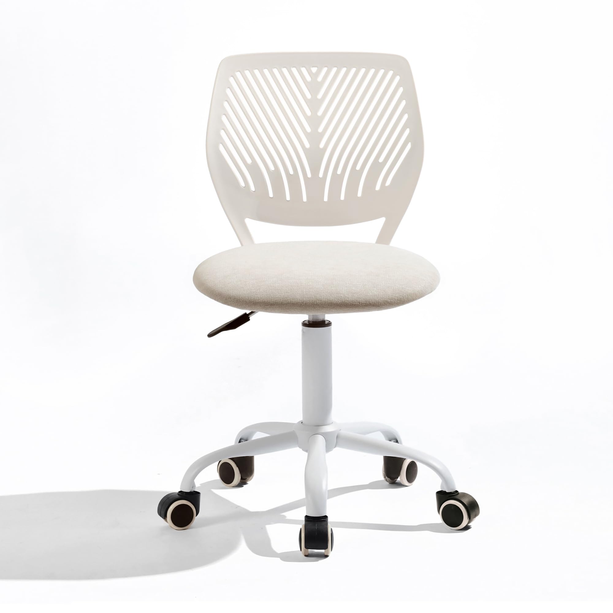 Sedia ergonomica per scuola con schienale in rete traspirante, altezza regolabile, rotazione 360°, Morandi Beige