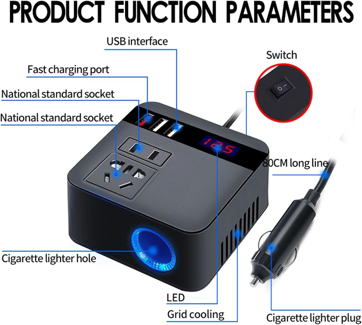車の電源インバーター DC12V/24V に 110V/220V 新しい電源インバーター