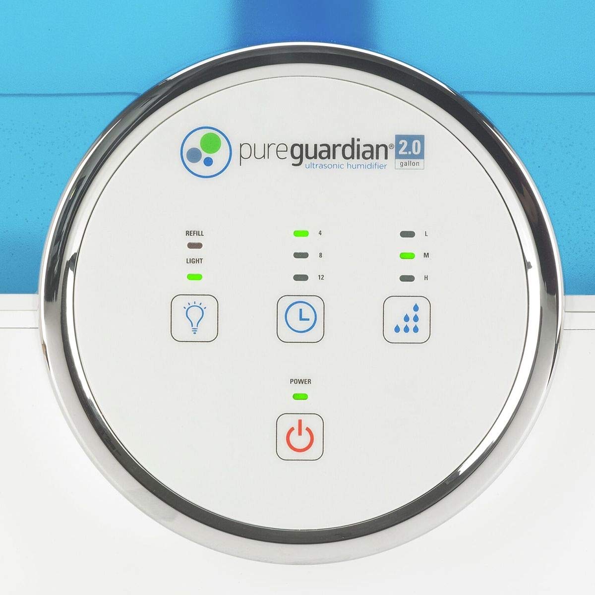 Pure Guardian H4750AR Ultrasonic Cool Mist Humidifier, 120 Hrs. Run Time, 2 Gal. Tank Capacity, 600 Sq. Ft. Coverage, Large Rooms, Quiet, Filter Free, Treated Tank Resists, Essential Oil Tray