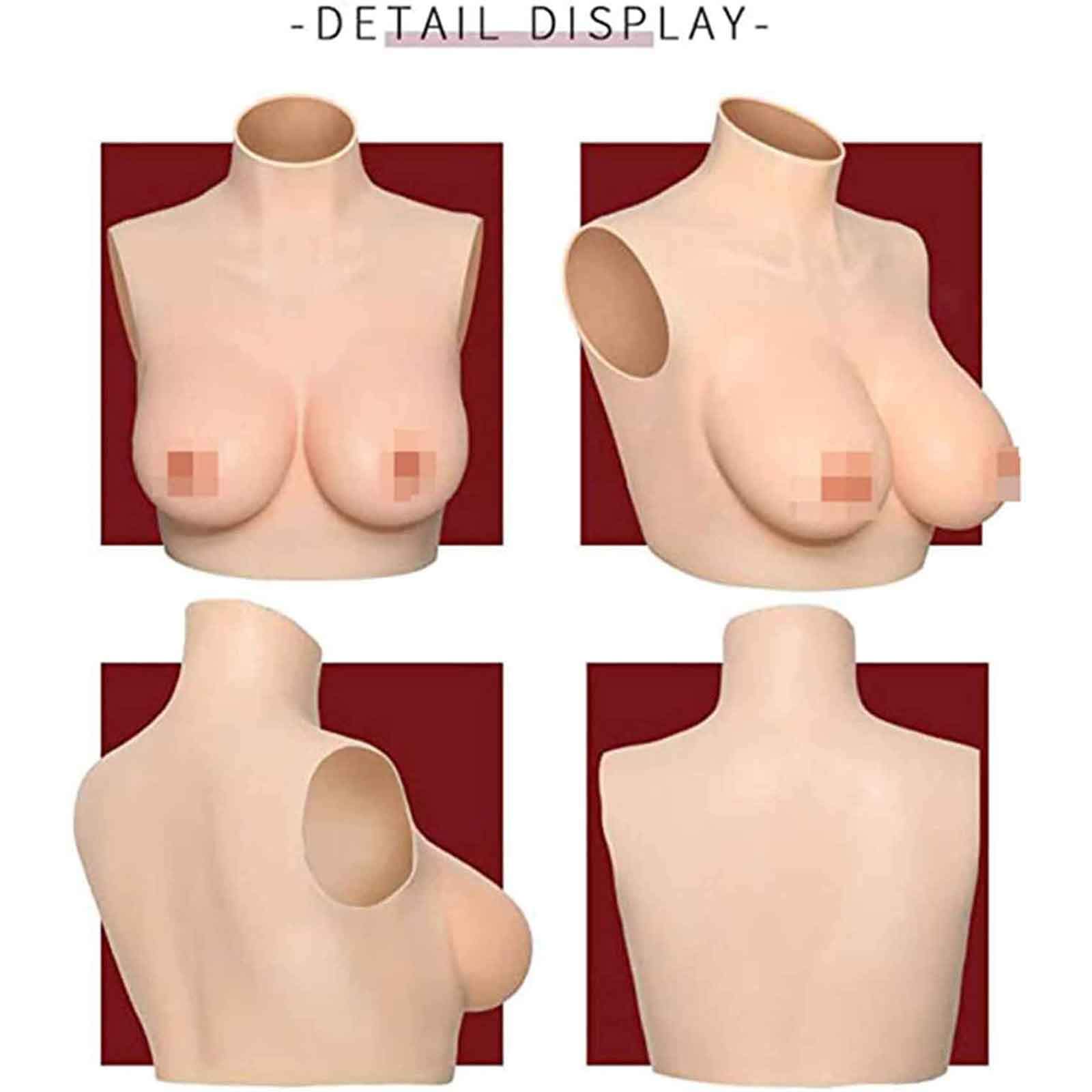 Prothèses Mammaires En Silicone Auto-adhésives - Forme Goutte D'eau, Cup C (800g/paire), Couleur Nude | Pour Mastectomie, Travesti, Cosplay - 6