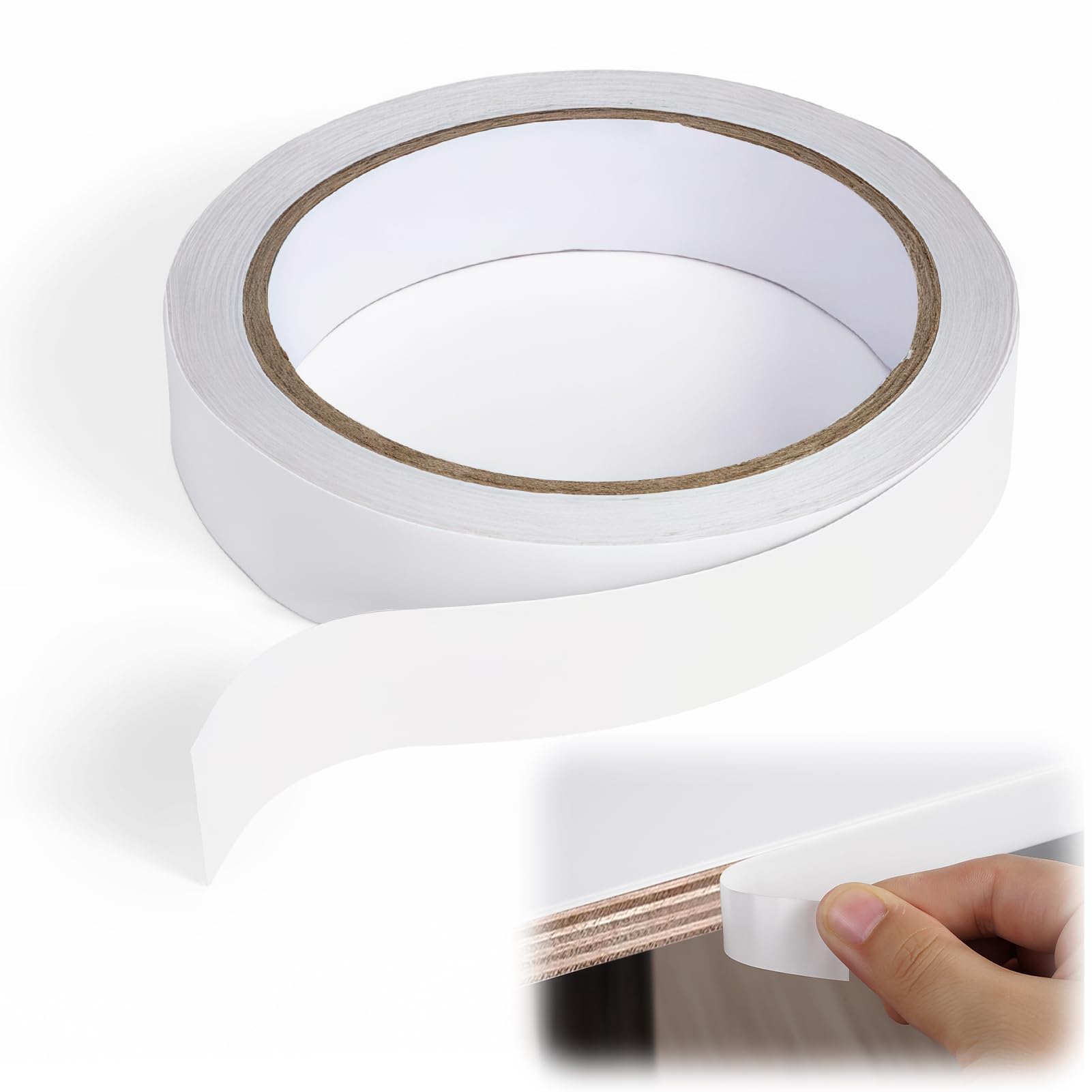 HotoPink Wood Self-Adhesive Edging Tape, 20 mm x 10 m Wood Veneer Tape, Furniture Edging Strips for Shelves Panels Furniture Worktop Cabinet Panels Restoration (white)