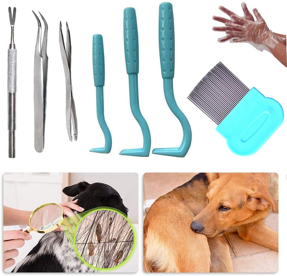Tick Remover Tool Set Pet Dogs Cats Ticks Remover Kit Include 3 Pieces Plastic Ticks Removers 3
