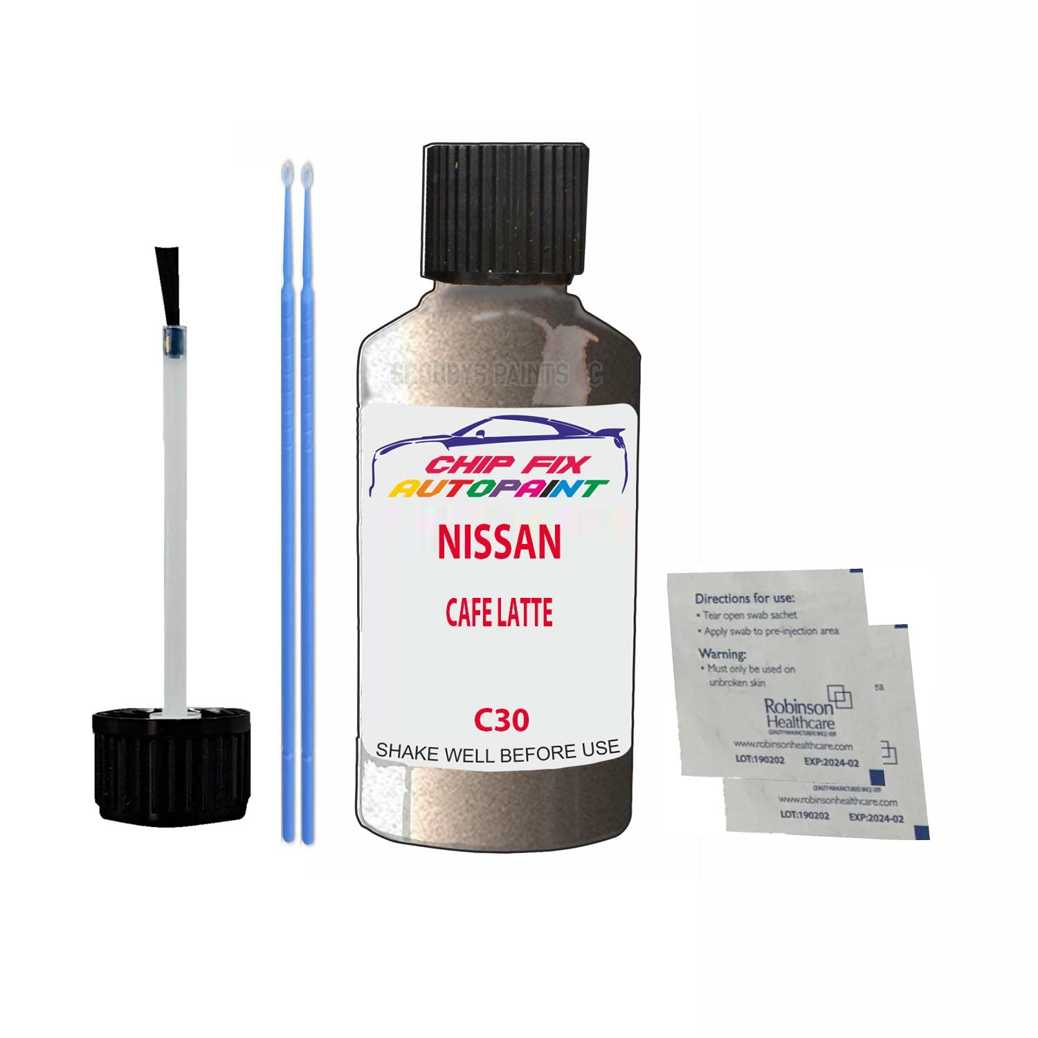 Scoobys Paints Back In The Mix Cafe Latte Touch Up Paint For Nissan Note C30 2004-2017 30Ml Bottle Brush Scratch Stone Chip Repair Pen
