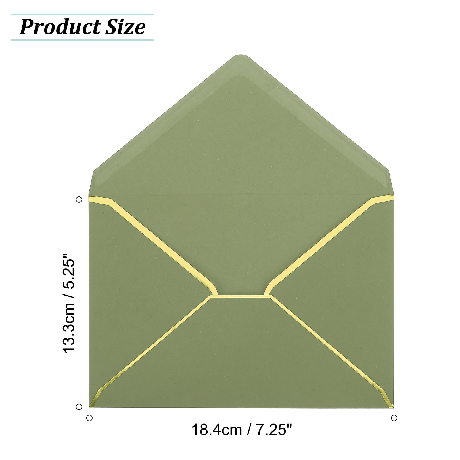 PATIKIL 100 Pack 5 x 7 Envelopes A7 Card Christmas Envelopes V Flap Envelope with Gold Borders for Office Wedding Gift Cards Invitations - Image 2