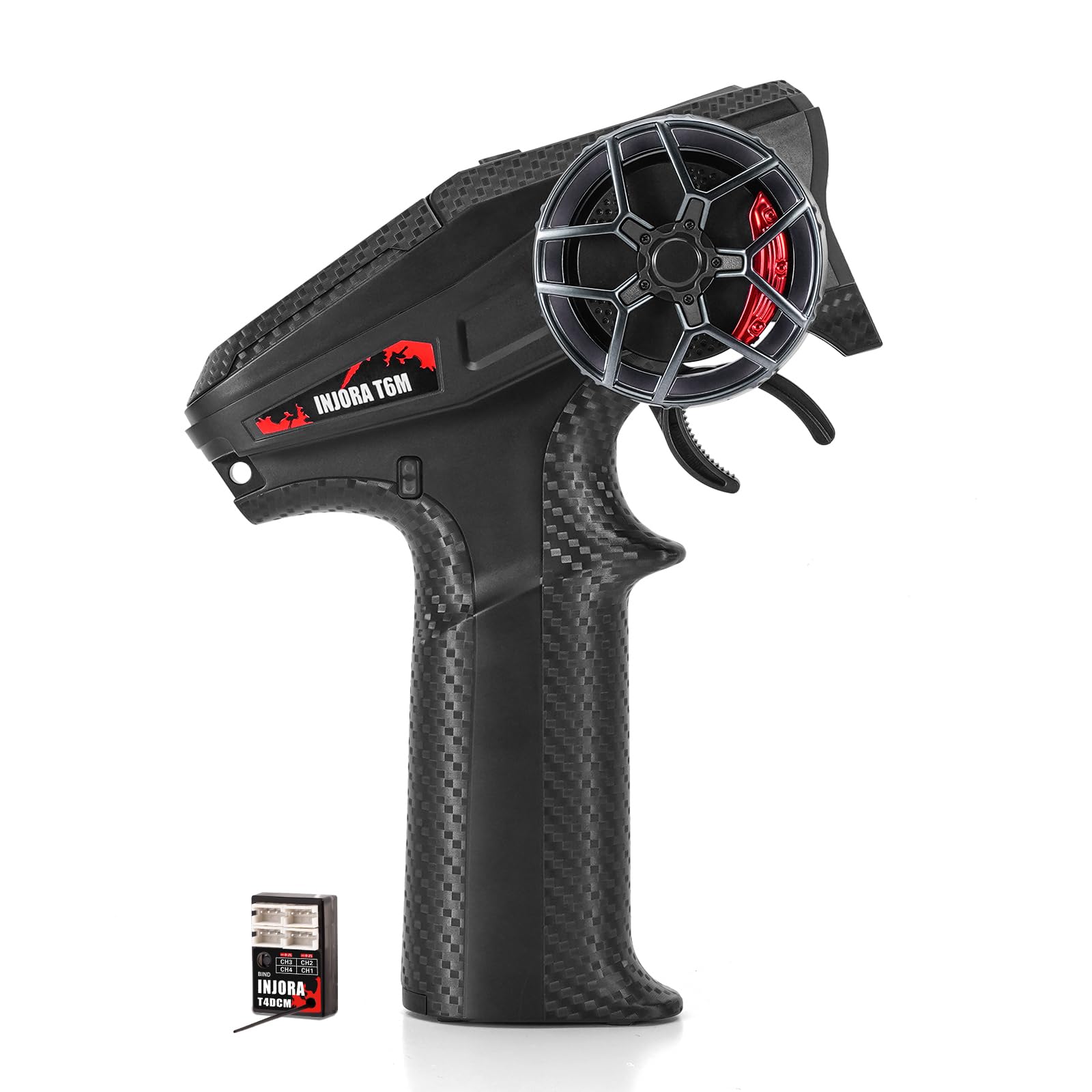 INJORA T6M Micro émetteur 2,4 GHz avec récepteur compact T4DCM pour voiture télécommandée 1/30 1/24 1/18