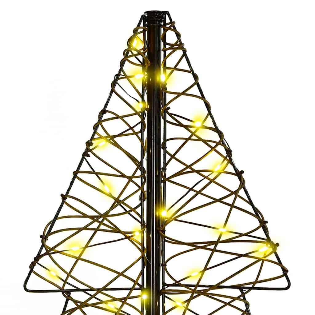 Choinka 120 cm z rattanu z 100 diodami LED, ciepła biel, zasilana przez USB, do użytku wewnątrz i na zewnątrz, świąteczna dekoracja z nowoczesną metalową ramą, trwała i stabilna, do salonu