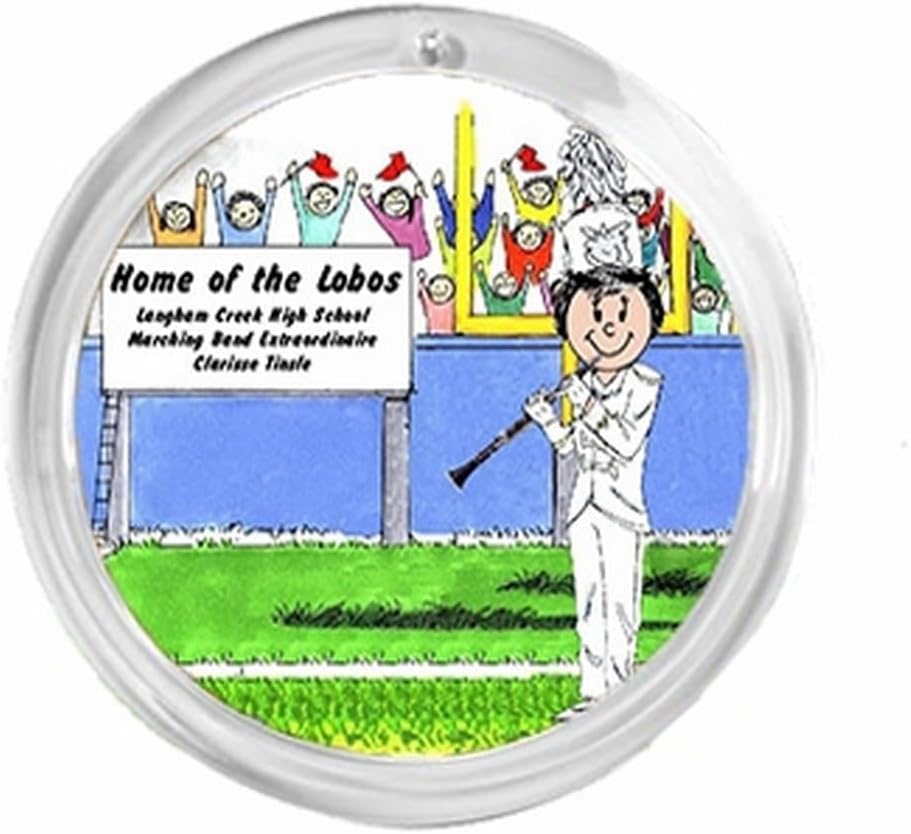 PrintedPerfection.com Personalized Clarinet - Female Round Christmas Ornament