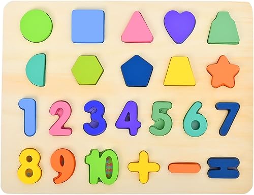 Miniatura 7 de CHESLICR Rompecabezas de números de madera para niños pequeños de 1, 2, 3, 4 y 5 años, juguetes de bloques de números del alfabeto de aprendizaje