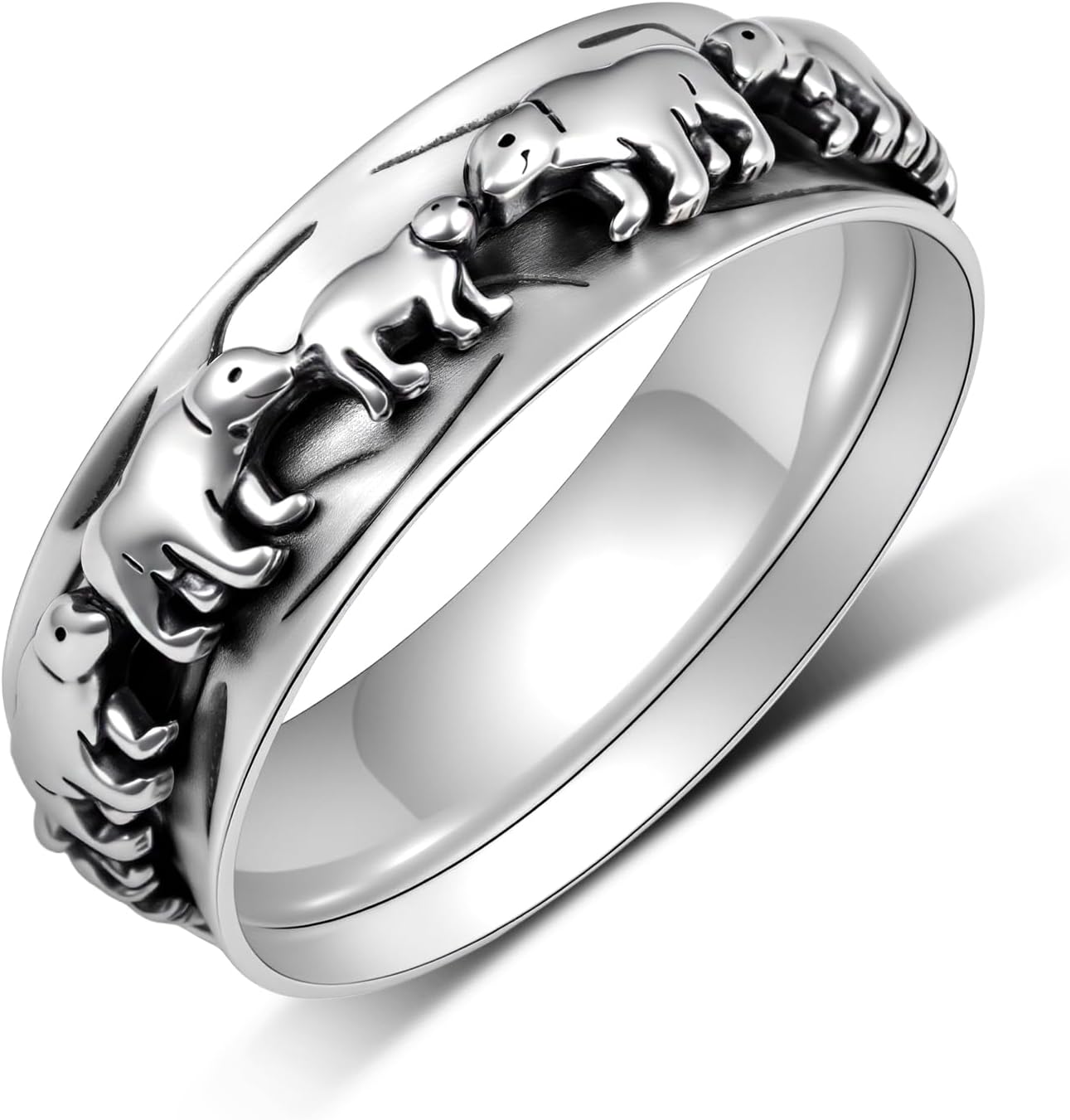 Polar Bear Ring 925 Sterling Silver Animal Anxiety Ring Animal Bear Jewelry Gifts for Women