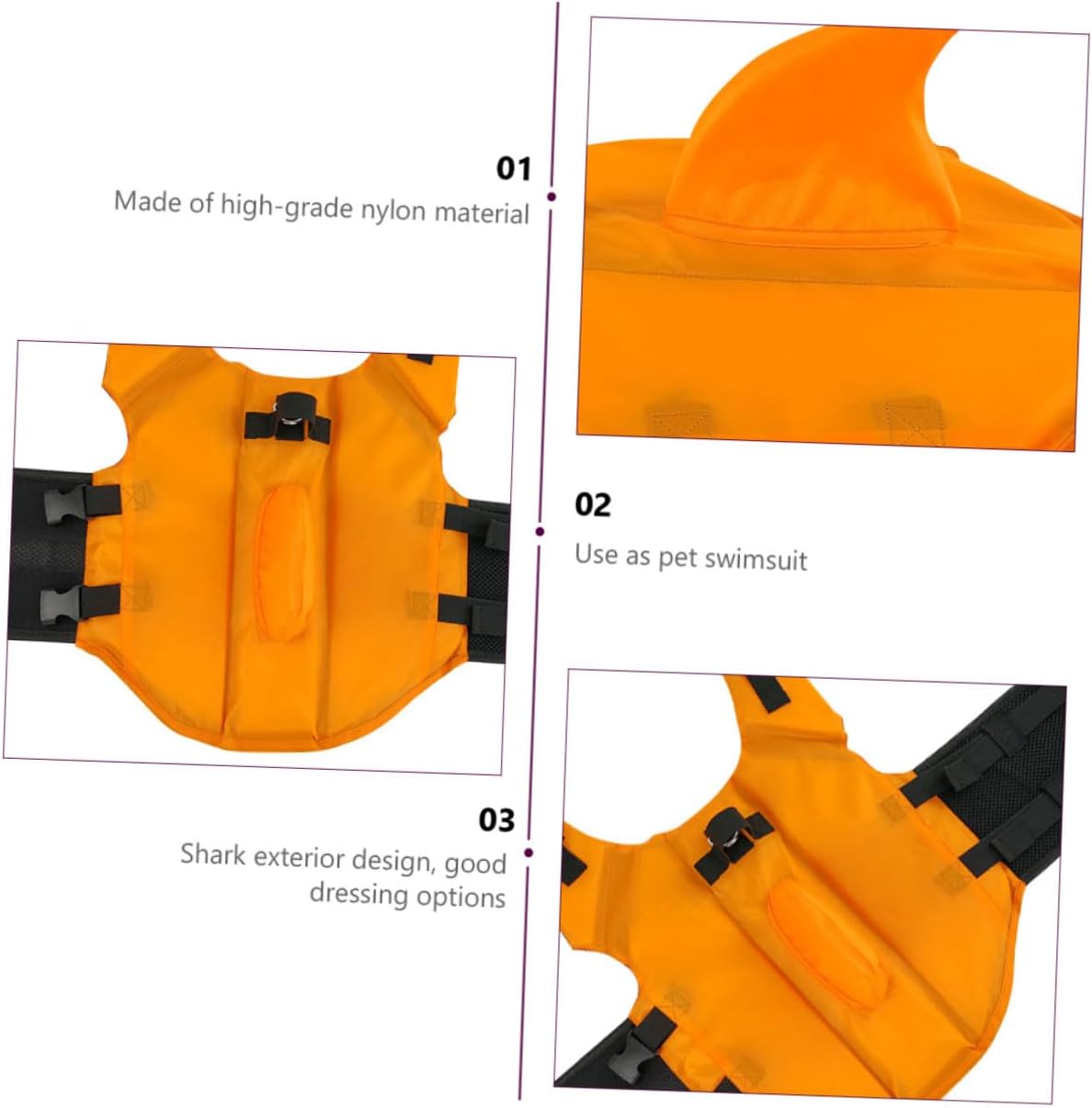Artibetter Dog Floatation Vest with Handle, Adjustable Life Jacket for Small and Medium Dogs, Orange S Size, Pet Safety Swimwear for Water Activities