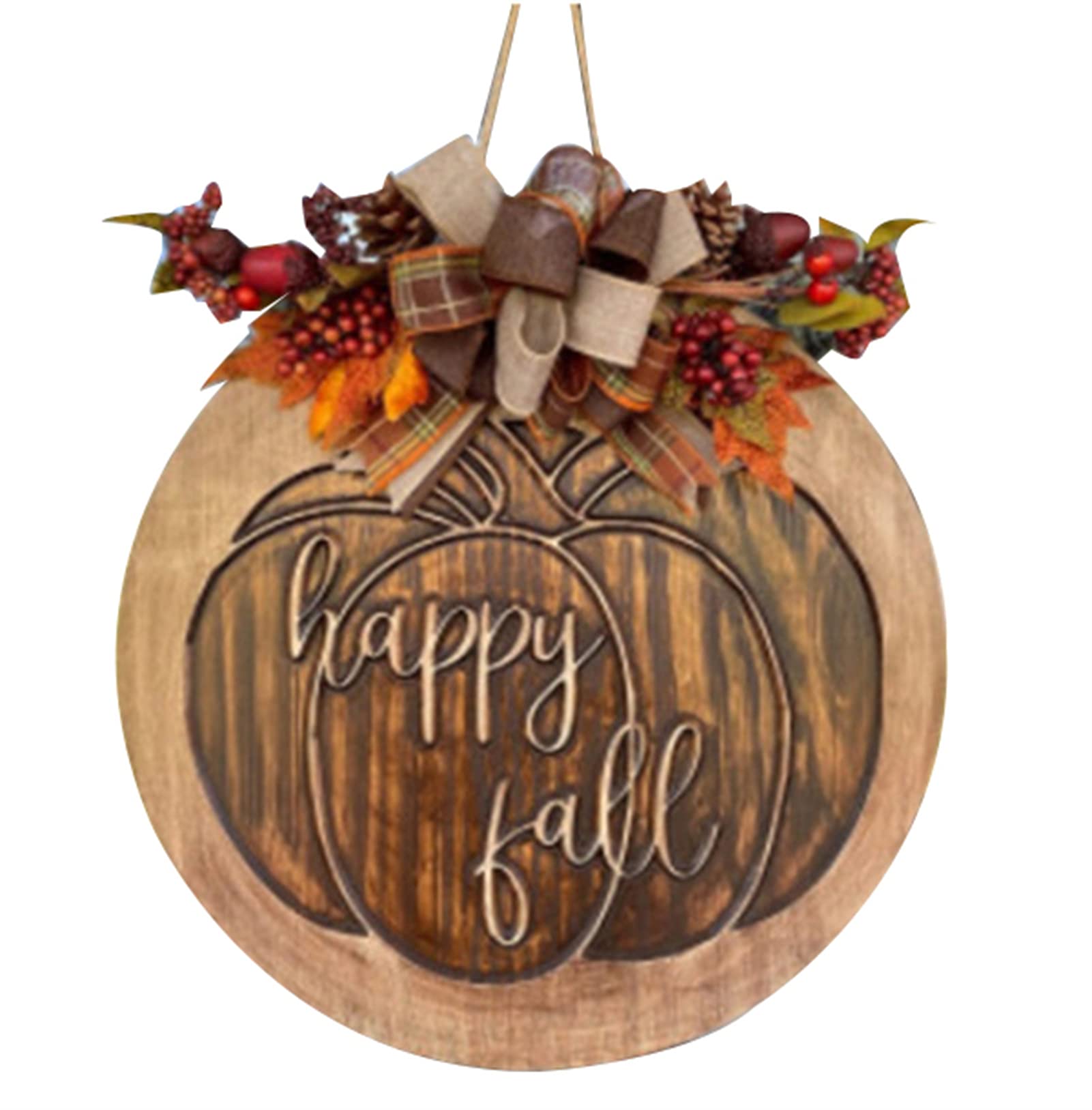 Welcome Sign Wall Décor Halloween Theme Wooden Carved Door Sign Rustic Autumn Harvest Hanging Ornament - Creative Festival Decoration for Home Garden Farmhouse