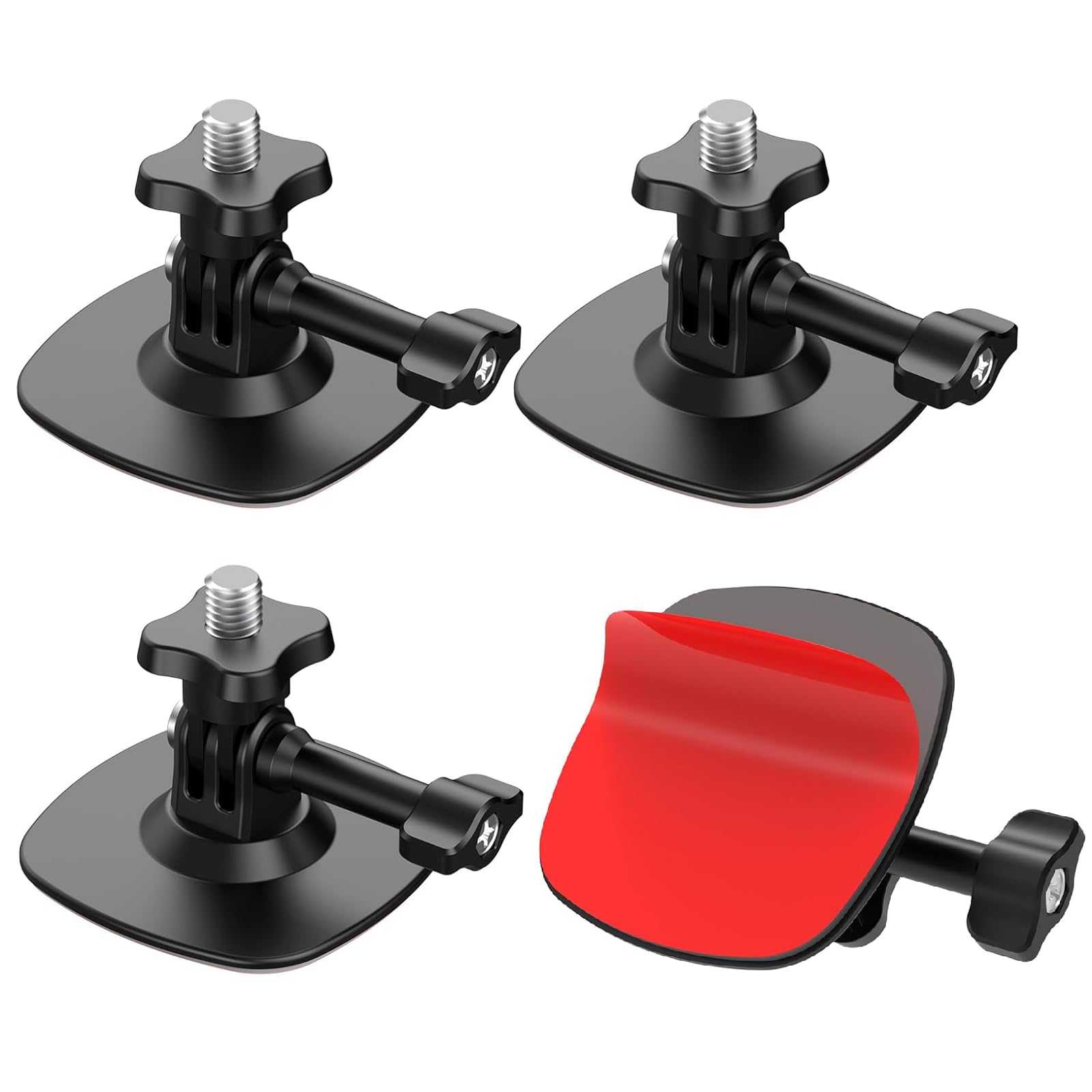 Taisioner [3pcs Flexible Adhesive Chin Helmet Sticky Mount Compatible with Insta360 X5/X4/X3/X2 GO 2/3/S Hero 13/12/11/10/9/8 Snowboard Surfboard for Insta 360 Mount Kit