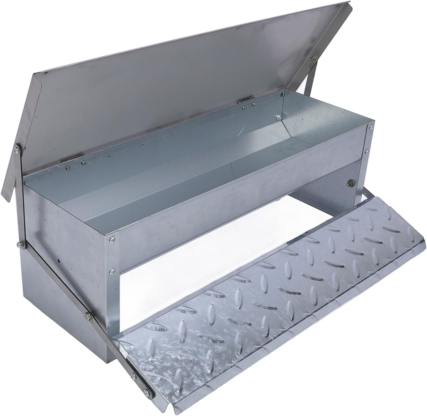 Asixxsix Automatic Chicken Feeder, Stainless Steel Treadle Poultry Feeder, Duck with Large Capacity Foot Pedal Design for Outdoor Chicken Bantams Poultry Pheasant