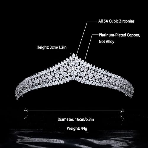 Miniatura 4 de Tiaras de boda de circonita cúbica para novia, pequeñas, dulces, 16 cumpleaños, graduación, corona, concurso, coronas, coronas para quinceañeras de