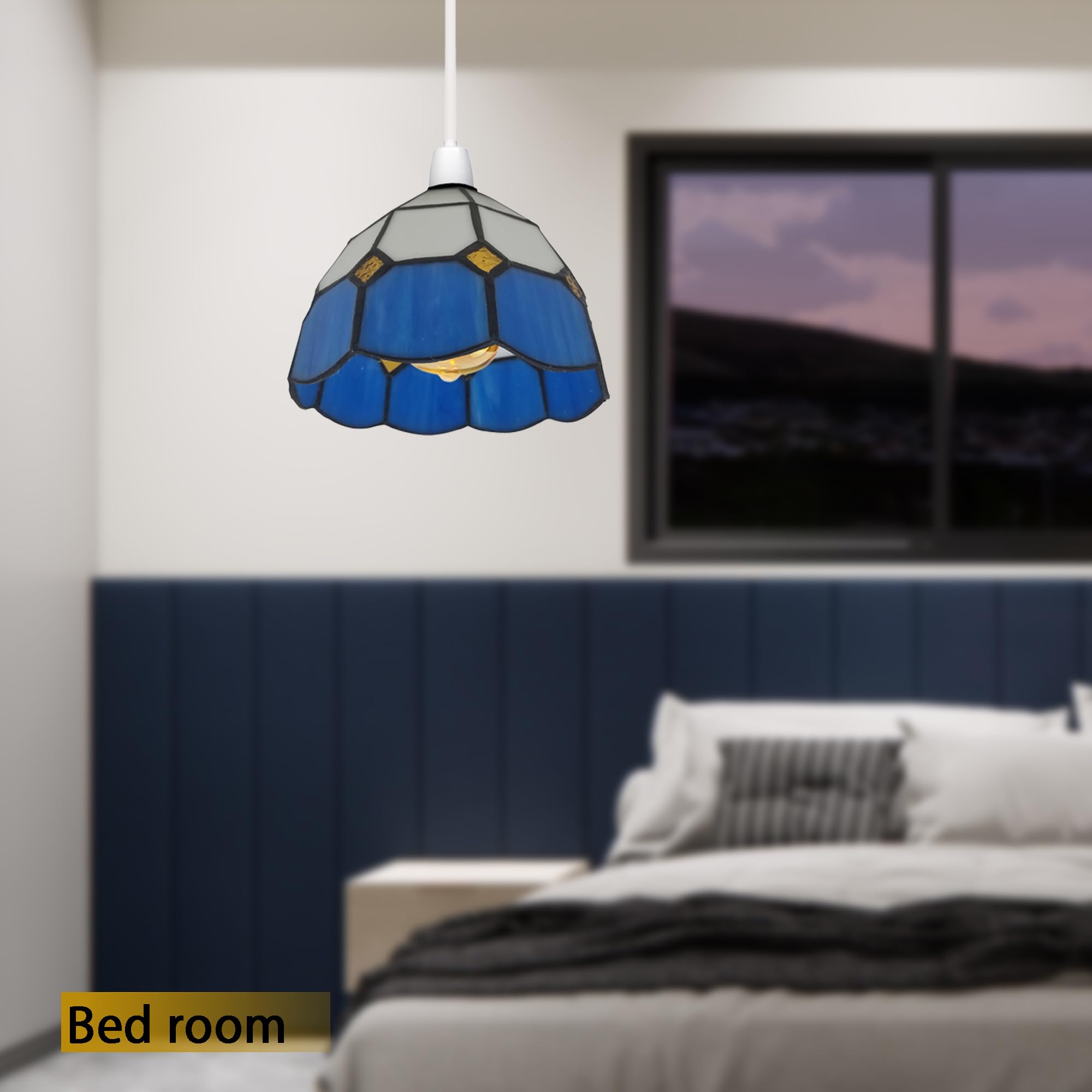 Tiffany Glass Shades,Stained Glass Lampshade, Pendant Lighting Easy Fit Shades - Image 4