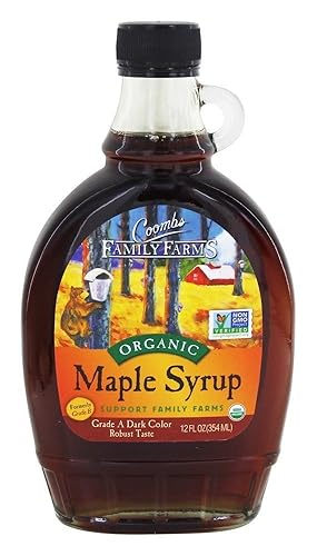 Coombs Family Farms Maple Syrup Organic Grade A Dark Color Robust Taste 12oz