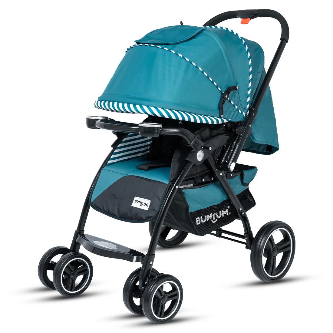 BUMTUM Premium Baby Stroller/Pram for 6 to 36 Months, Adjustable backrest, 360°Swivel Wheel, Large Storage Basket, Reversible Handlebar for Toddler & Kids(Sea Green)-image-22