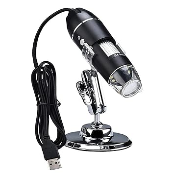 Dhruvga 1000x 2MP 8 LED USB Portable Digital Microscope/Dermascope/Endoscope Zoom Camera Magnifier +Stand Compatible with Mac & Window 7 8 10 for PCB. (DHV-MCS-0120)